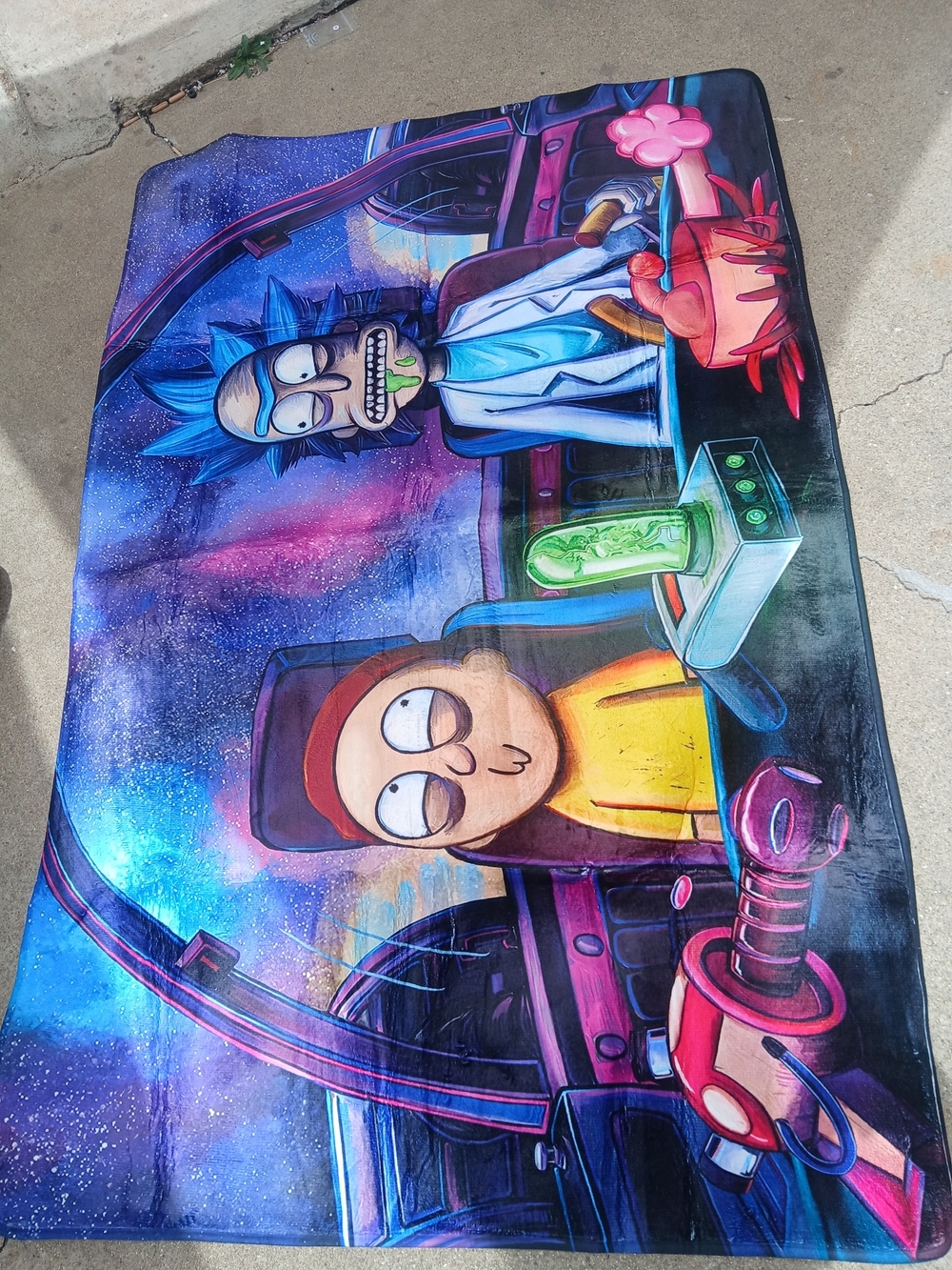 Rick and Morty Galaxy Throw Blanket - Colorful Animated Design - Picture 5 of 7